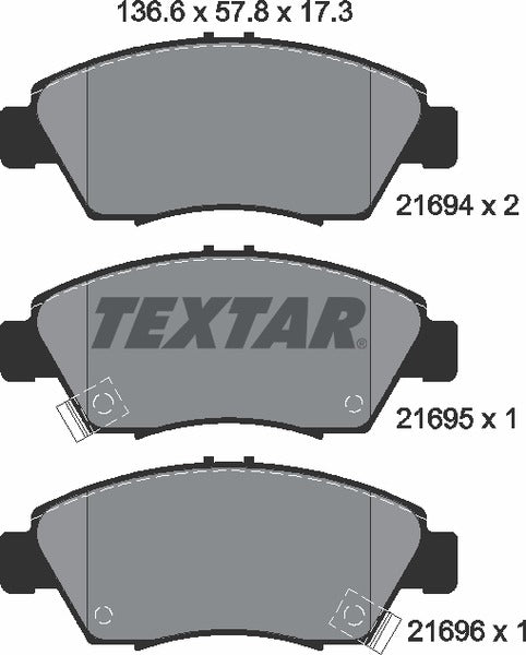 Honda, Brake Pad Set - Textar 2169401