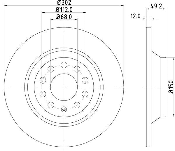 Mintex Brake Discs fits -Audi S296:5 MDC1744C (also fits other vehicles)
