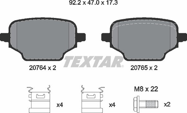 Textar Brake Pad Set - 2076401