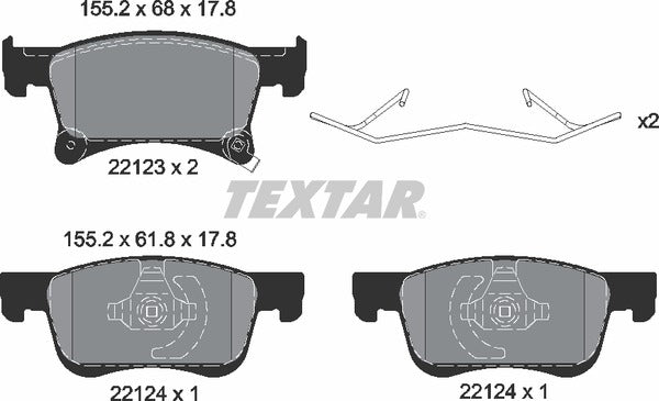 Opel Vauxhall, Brake Pad Set - Textar 2212301