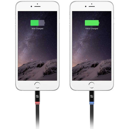 Scosche FlatOut Lightning to USB Charge and Sync Cable with LED Indicator - I3FLED