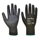 Portwest (PK12) BLACK PU PALM GLOVE M - AB129BKRM