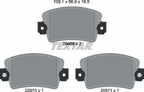 Textar Brake Pad Set - 2048802
