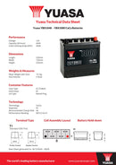 Yuasa 12V 45Ah 350A Battery - YBX1048 - 4 Year Warranty