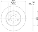 Mintex Brake Discs fits -Ford Jaguar V305:5 MDC1504C (also fits other vehicles)