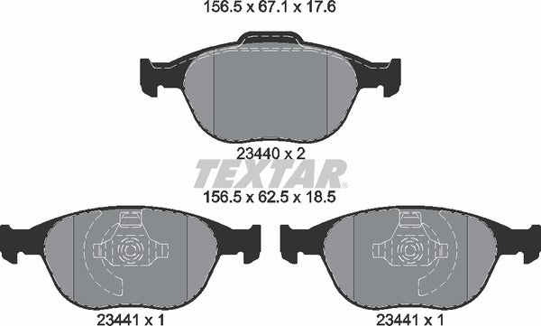 Ford, Brake Pad Set - Textar 2344004