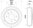 Mintex Brake Drum (Single) fits -Fiat Ford Lancia Zastava MBD023 (also fits other vehicles)