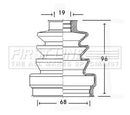 First Line Cv Joint Boot Kit  - FCB2445 fits Ford - Inner