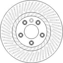 Disctech Brake Disc (Single) - Fits Porsche - ABD4037 - Front Axle Left