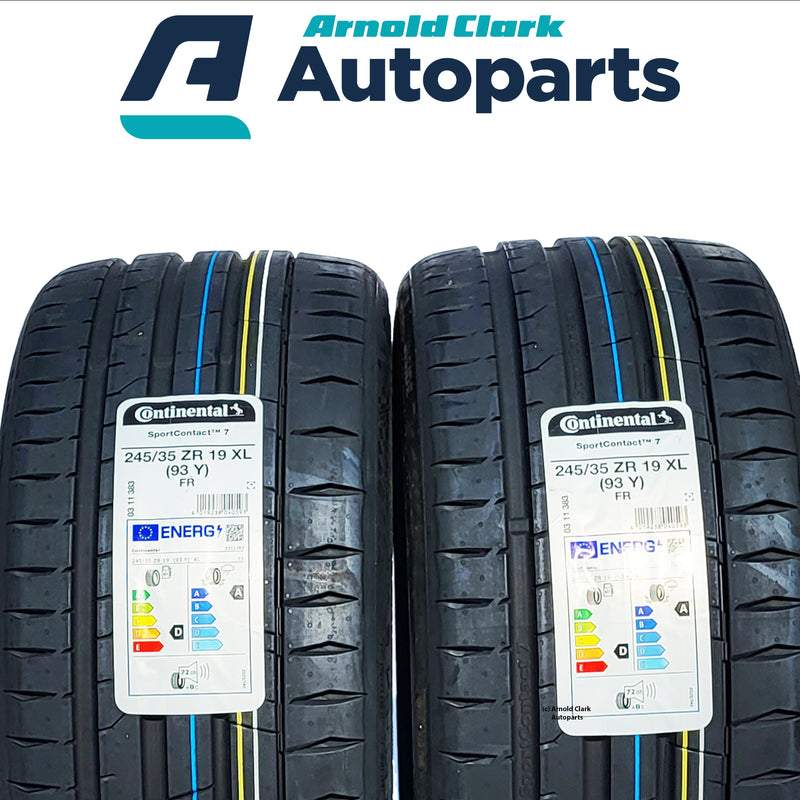 19 7 x2 93Y Pair 35 Tyres Sport Continental Contact 245