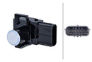 HELLA 6PX 358 270-151 Sensor, parking distance control - Tetragonal - 6-pin connector - Plugged