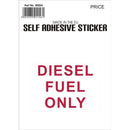 Castle Promotions Outdoor Vinyl Sticker - Red - Diesel Fuel Only - V94