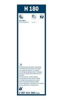 Bosch Rear Wiper Blade - 180mm - H180
