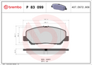 Brembo Brake Pad Set - P83099