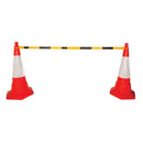 Signs & Labels Retractable Cone Bar Barrier - Yellow/Black - FTRAF704