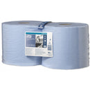 Tork 2 Ply Premium Wiping Paper Plus - Blue - 2 x 255m Combi Rolls - 130052