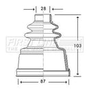 First Line Cv Joint Boot Kit  - FCB2775 fits Citroen, Fiat, Peugeot - Inner