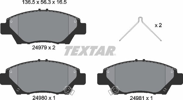 Honda, Brake Pad Set - Textar 2497901