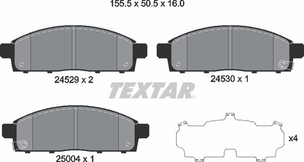 Fiat Mitsubishi, Brake Pad Set - Textar 2452901
