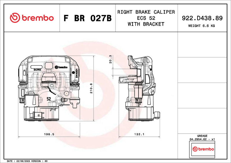 Brembo F BR 027B LCV brake calipers for commercial vehicles - FBR027B
