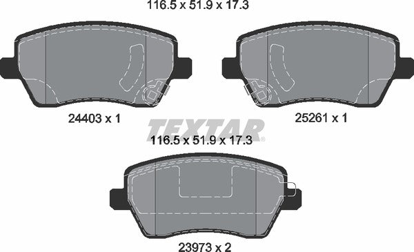 Nissan, Brake Pad Set - Textar 24403012369402