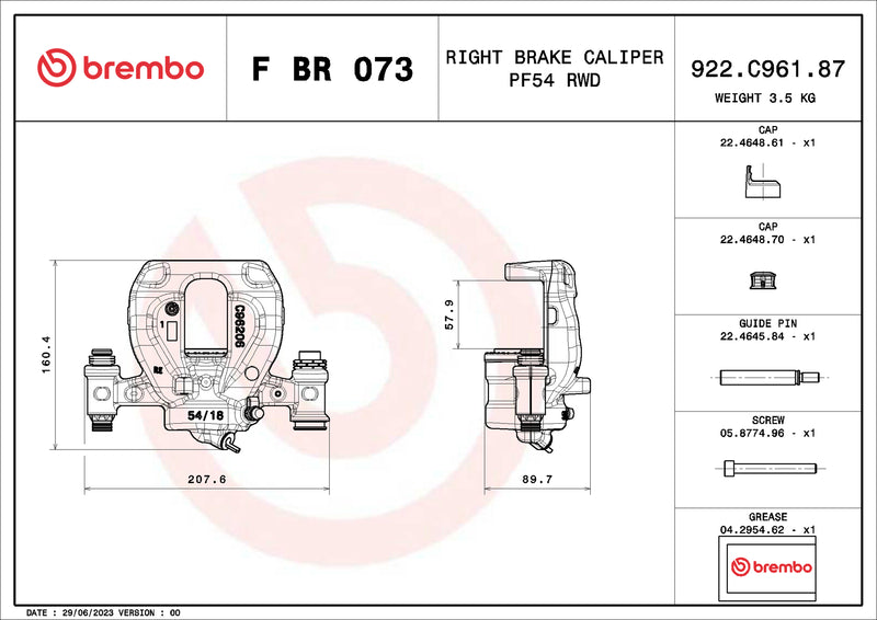 Brembo F BR 073 LCV brake calipers for commercial vehicles - FBR073