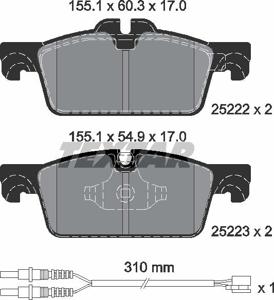 Peugeot, Brake Pad Set - Textar 2522201