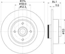 Mintex Brake Discs fits -Renault S272:5 MDC2201 (also fits other vehicles)