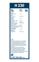 Bosch Rear Wiper Blade - 230mm - H230