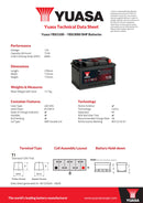 Yuasa YBX3100 - 100 SMF Car Battery - 4 Year Warranty