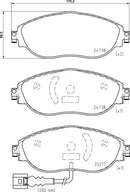 Mintex Brake Pad Set fits -Seat VW MDB3173 (also fits other vehicles)