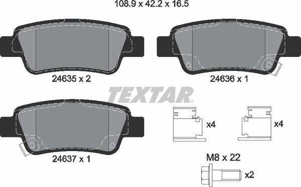 Honda, Brake Pad Set - Textar 2463501