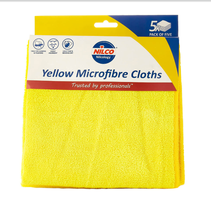 Nilco Microfibre Cloths Yellow - 5 Pack - TETNCA011