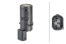 HELLA 6PX 358 141-141 Sensor, parking distance control - angled - 3-pin connector - Plugged