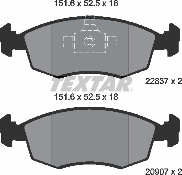 Textar Brake Pad Set - 2090704