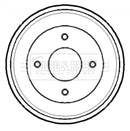 Borg & Beck Brake Drum  - BBR7129