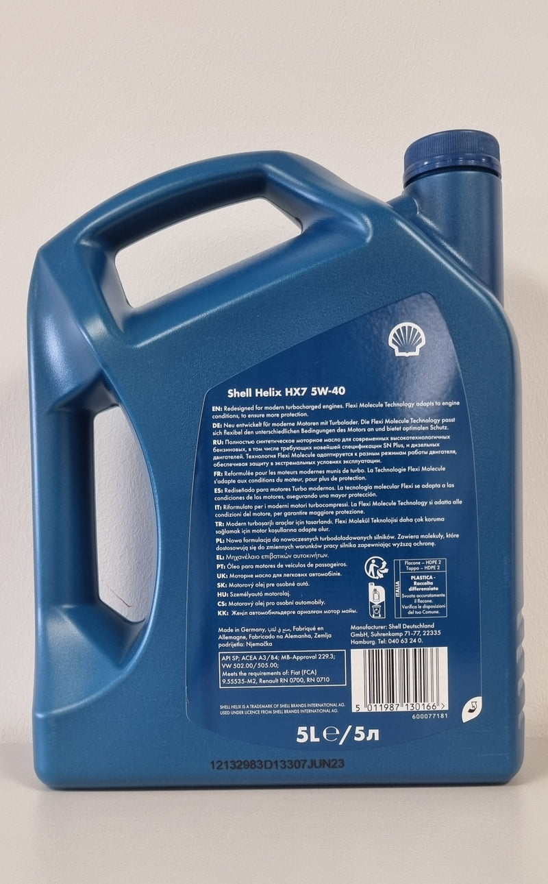 Shell Helix HX7 5W40 5 Litre Engine Oil | Arnold Clark Autoparts