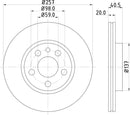 Mintex Brake Discs fits -Citroën Fiat Peugeot V270:5 MDC992C (also fits other vehicles)