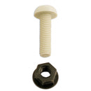 Wot-nots Number Plate Plastic Nut & Screw - White - PWN086