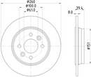 Mintex Rear Brake Disc - MDC3197C