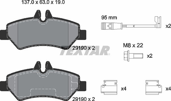 Mercedes-Benz VW, Brake Pad Set - Textar 2919001