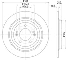 Mintex Brake Discs fits -Hyundai Kia S300:5 MDC2818C (also fits other vehicles)