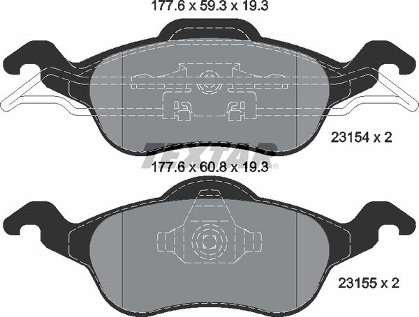 Ford, Brake Pad Set - Textar 2315402
