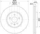 Mintex Brake Discs fits -Chevrolet Opel Vauxhall V282:5 MDC2394 (also fits other vehicles)