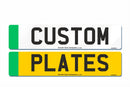 Finished Pair of Aluminium Electric Vehicle Number Plates 520 X 111|Standard