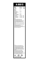 Bosch Aerotwin Front Wiper Blade Set - 600/475mm - A860S