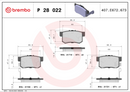 Brembo Brake Pad Set - P28022