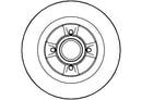 Disctech Brake Disc (Single) - Fits Honda, Renault - ABD2797 - Rear Axle