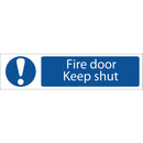 Draper Fire Door Keep Shut Sign Small - 73104