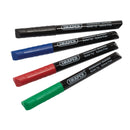 Draper 4PC Marker Pen Set-BK/RD/BL/GR - 20943